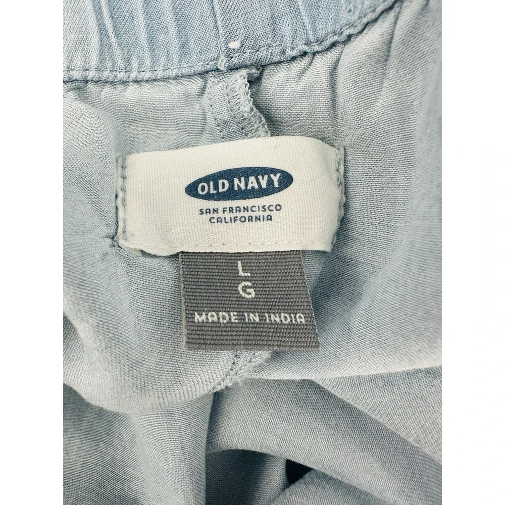 Old Navy Embroidered Peasant Dress Women Blue Tie Sleeve Boho Cottagecore NN24 - Picture 10 of 14
